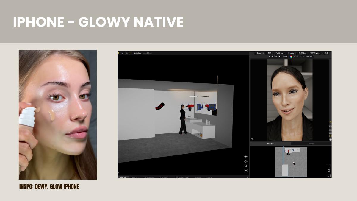 Lighting direction slide: iPhone glowy native look